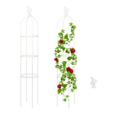 Imagem de YOUTHINK Estrutura de Suporte para Plantas de Jardim, Videira de Escalada de Jardinagem Com Altura Ajustável de 145 Cm Com 3 Cabeças Decorativas para Feijões de Flores, Tomates, Pepino (D)