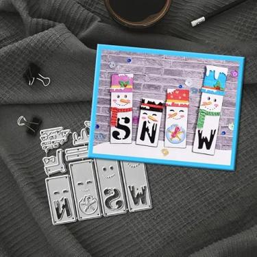 Imagem de Etiquetas de neve, moldes de metal, etiquetas de neve, moldes de corte, estênceis para scrapbook, cartões, álbum de fotos, moldes decorativos de papel em relevo, para fazer cartões de scrapbook