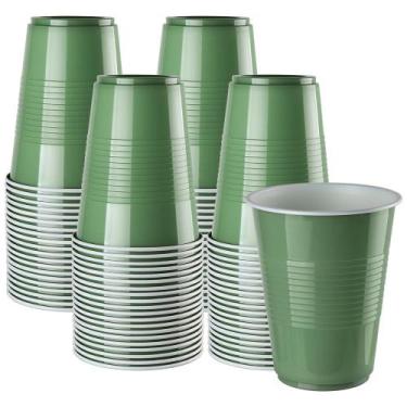 Imagem de Copos de plástico descartáveis QIHUANKJ 16 onças, pacote com 100 unida