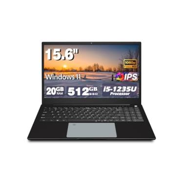 Imagem de Computadores, tela IPS 1080P de 15,6 polegadas, processador i5 1235U de 12ª geração 10C 12T 4,4 GHz 20 GB RAM 512 GB SSD, laptops com teclado retroiluminado com reconhecimento de impressão digital