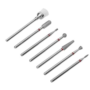 Imagem de Cryfokt 7 Peças de Brocas para Unhas de Pele Grossa, Remoção Rápida, Rotativas, Portáteis, Brocas de Carboneto de Tungstênio para Cabeça de Moagem de Manicure, Removedoras de Gel de Unha para Salão de Arte de Unhas ou DIY, Material de Aço de Tungstênio