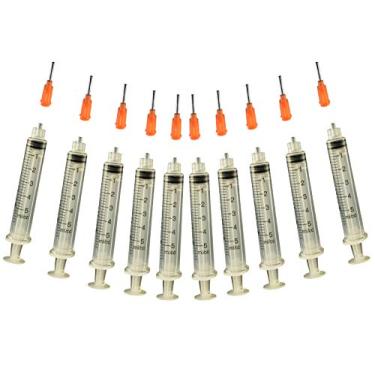 Imagem de Seringa aplicadora de cola criativa Hobbies para pedras lisas e artesanato de hobby, 5 ml com ponta laranja de calibre 15 - Pacote econômico com 10