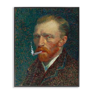 Imagem de Stupell Industries Retrato de Van Gogh com arte giclée emoldurada cinza fumê, design por Masters Redux, 20 x 16