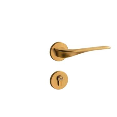 Imagem de Fechadura de porta interna para quarto, fechadura magnética silenciosa, dividida, escovada, de madeira (cor bronze padrão)