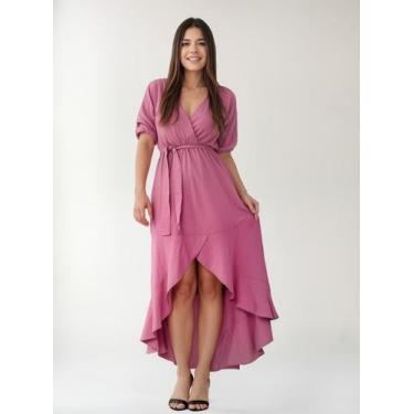 Imagem de Vestido Feminino Elegante Midi Mullet Com Babado - Casual Dress, Marsa
