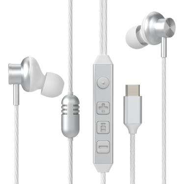 Imagem de Bhvrtls Fones de ouvido USB-C com fio, fones de ouvido, garantia de 3 anos, com placa de som de alta fidelidade, áudio de 5 modos, jogos de baixa latência, aprimoramento vocal KTV