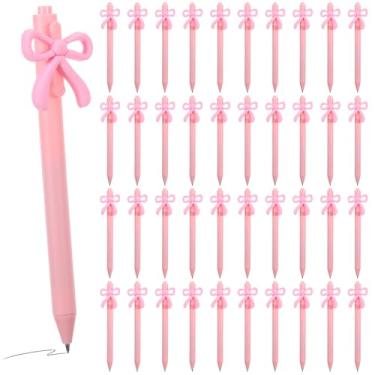 Imagem de AojSup 40 canetas esferográficas de arco coquete estética retrátil laço preto caneta borboleta laço lembrancinha de festa presentes para meninas mulheres escola festa de aniversário material de