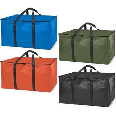Imagem de ClearSpace Sacos de transporte resistentes ou sacos de armazenamento – caixas de armazenamento com tampas, caixas grandes com alças de mochila e zíperes, caixa de embalagem e suprimentos de mudança