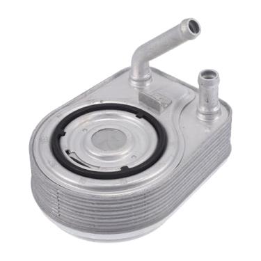 Imagem de VekAuto Kit de refrigerador de óleo do motor compatível com Hyundai Tucson 2016-2018, radiador de óleo de transmissão de tom prateado de liga de alumínio durável com vedações O-ring