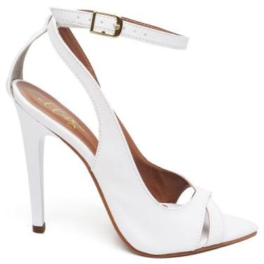 Imagem de Sandália Salto Alto Feminina Napa Branco Ella's, 36, Branco, Feminino