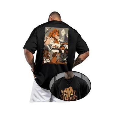 Imagem de Camiseta De Algodão Oversized Masculina Com Estampa Do Rei Leão Simba 