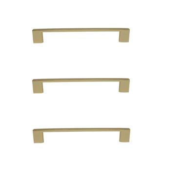 Imagem de Kit 3 Puxador Dourado Il 950 Metal 160Mm Com Parafusos