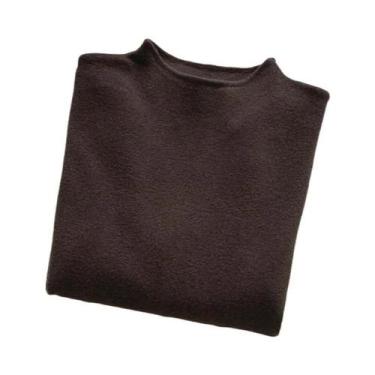 Imagem de Suéter Feminino De Manga Longa Com Gola Alta Em Cor Sólida Para Outono