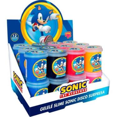 Imagem de Slime Gelele Pote Sonic 152G com Disco Colecionável Caixa com 24