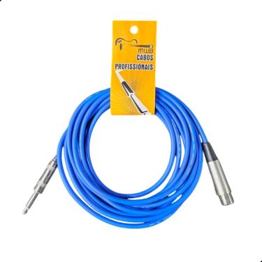 Imagem de Cabo De Microfone P10 x XLR Fêmea 3 Metros Azul MWB