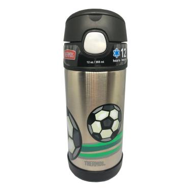Imagem de Garrafa Térmica Infantil Futebol Thermos Com Alça 355ml