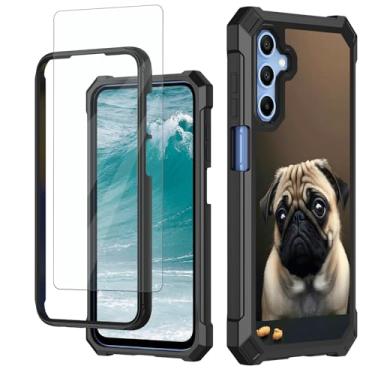 Imagem de GYSYSQSH Capa para celular Samsung Galaxy A16 5G de 6,7 polegadas com protetor de tela de vidro temperado de camada dupla TPU macio rígido PC bumper capa protetora resistente à prova de choque para