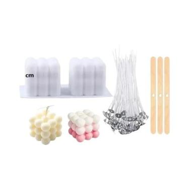 Imagem de Conjunto De Moldes De Silicone Para Velas Em Forma De Cubo 3D DIY Para