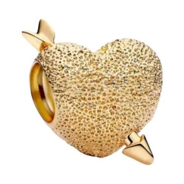 Imagem de Pingente De Sol E Lua Com Laço De Rosa Dourada Em Prata 925 Para Joias