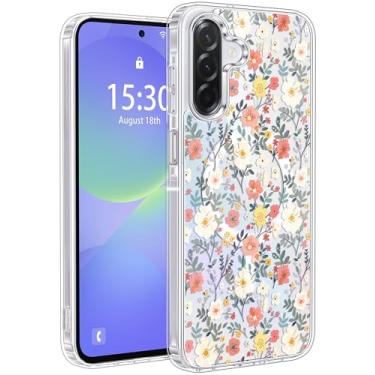 Imagem de Jkvare Capa para Samsung Galaxy A36 compatível com MagSafe, capa protetora magnética sem fio com padrão estético cristalino para mulheres e meninas - floral vintage