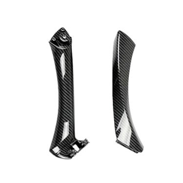 Imagem de Compatível com bmw e90 e91/bmw 3-series painel maçaneta da porta interna do carro sedan puxar guarnição capa 51417230850 51419150335 51419150340(Carbon Fiber-S-Right)