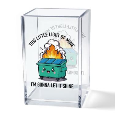 Imagem de Vgrti This Little Light of Mine I & # 8217 Gonna Let It Shine Copo de acrílico para lápis cosmético, porta-canetas, copo divertido para escritório, presentes de trabalho sarcásticos inspiradores para
