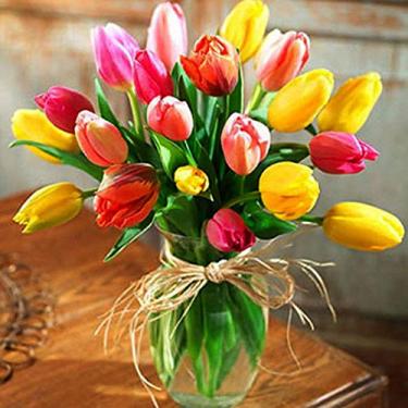 Imagem de Pintura de Diamante 5D DIY Bunch Tulipas Flores Bordado Strass Drill Completo Imagens Gemas Arte Parede Artesanato Decoração Casa