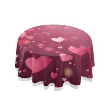 Imagem de Qilmy Toalha de mesa redonda de palmeira de treliça verde, 152 cm, resistente à água, à prova de derramamento, capa de mesa grande para jantar de reunião de família em ambientes internos e externos