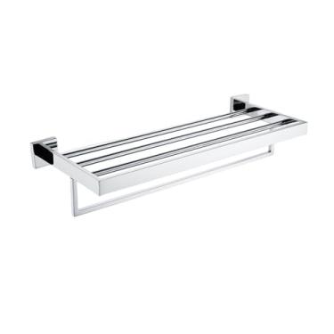 Imagem de Acessórios de hardware de banheiro de aço inoxidável, suporte de papel, suporte de toalha, prateleira de vaso sanitário, prateleira de parede cromada, toalheiro