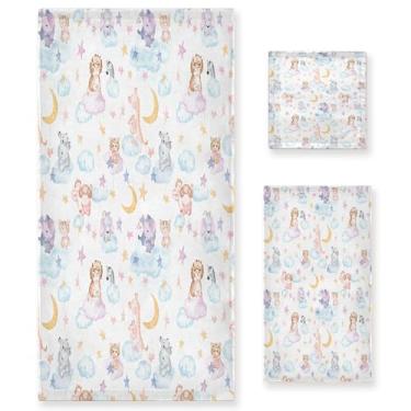 Imagem de xigua Conjunto de toalhas de banheiro de elefantes aquarela absorvente macio 3 peças toalha de banho toalha de mão toalhas decorativas para banheiro, academia, hotel, praia, piscina