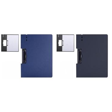 Imagem de Kit 4 Pastas A4 com Clips Cores Pastel para Organização de Documentos, Escola e Escritório, Pasta Fina Leve para Arquivos, Material de Escritório e Rotina de Estudos (kit 2-Azul escuro+preto)