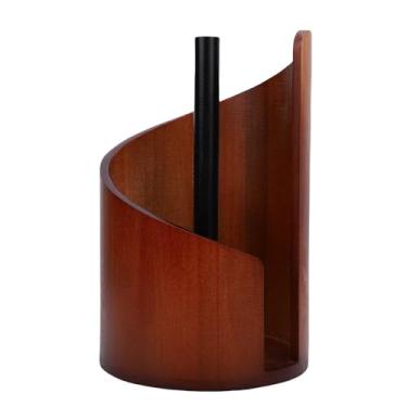 Imagem de ASHATA Suporte de Toalha de Papel, Suporte Decorativo de Madeira para Rolo de Papel, de Toalha para Organização de Rolo de Cozinha, Sob o Armário Feito à Mão