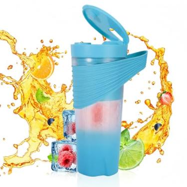 Imagem de Liquidificador Portátil para Milkshakes e Smoothies 4000mAh Carregável via Type-C 460ml Pessoal com 6 Lâminas Afiadas Potente Copo Citrus 22000r m Viagens Academia Escritório