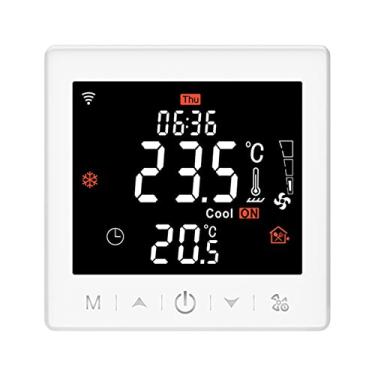 Imagem de Termostato para de Aquecimento por Piso e 2 Unidades Coil com Ventilador WIFI 485 Modbus Controle Aplicativo Voz Tela LCD 3 5 Polegadas Programável In