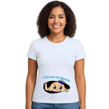 Imagem de Camiseta Bebê Barriga Príncipe Mamãe Personalizada - Use P4, Branco, B