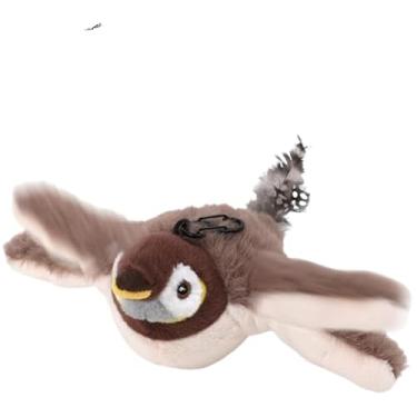 Imagem de Brinquedo Elétrico de Pelúcia Sparrow Shake para Gatos Interativo Autojogo com Modos Batedeira Tremor e Pipar Chip Asas Kevlar Pescoço Mola Aço Inoxidável Caixa Som Oculta Cabo Carregamento
