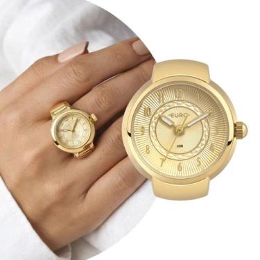Imagem de Relógio Anel Feminino Dourado Delicado Luxo Elegante Fashion Casual So