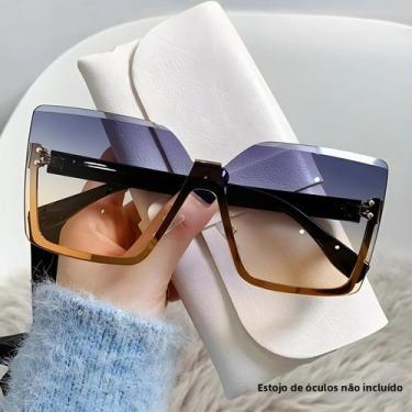 Imagem de Óculos De Sol Femininos Slim Com Armação Metálica Estilo Europeu-Ameri