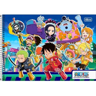 Imagem de Caderno Desenho Artes Capa Dura One Piece 80 Folhas Tilibra