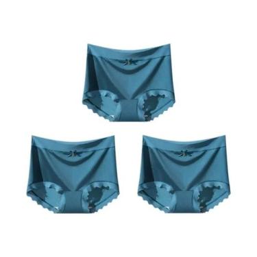 Imagem de Conjunto De 3 Calcinhas Sem Costura De Seda Gelada plus Size, Lingerie