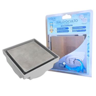 Imagem de Ralo Oculto Duplo 15cm x 15cm da Flvx Hidro com Tampa de INOX e Base P