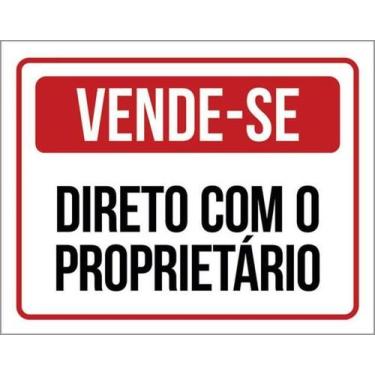 Imagem de Kit 5 Placas De Vende-Se Direto Proprietário 27X35 - Sinalizo