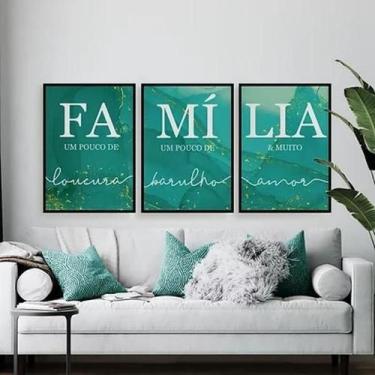 Imagem de Kit 3 Quadros Família Loucura Amor 24X18Cm - Quadros On-Line