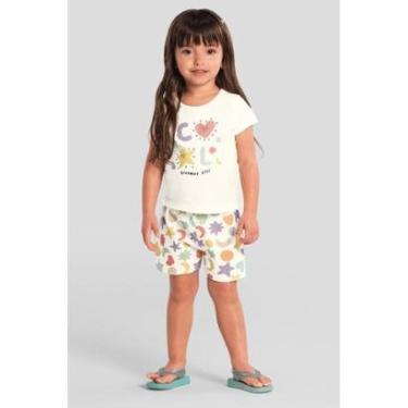 Imagem de Pijama infantil menina colorido com brilho Brandili -Natural-Feminino