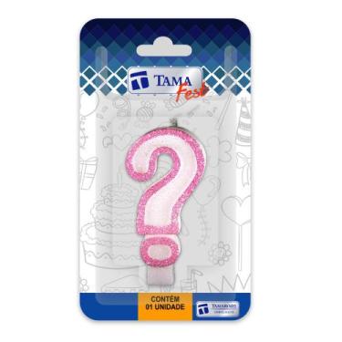 Imagem de Vela Aniversário Branco Glitter Rosa Nº  C/ 1 Un. - Tamarozzi