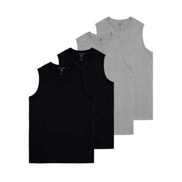 Imagem de Kit com 4 Camisetas Masculina Regata Malwee 1000004421 Azul Marinho-Masculino