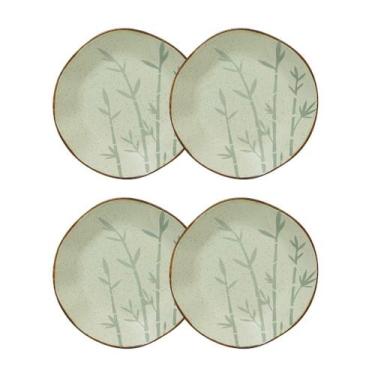 Imagem de Conjunto 4 Pratos Fundos 22,5 cm Ryo Bambu Porcelana Oxford