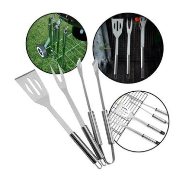 Imagem de Kit Churrasco Inox 3 Peças - Nilo-imports