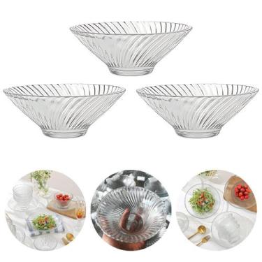 Imagem de Jogo 3 Taças Sobremesa 300ml em Vidro, Bowl Tigela Pote para Açaí, Sor