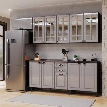 Imagem de Cozinha Americana Modulada Aéreos com Vidro Reflecta 5 Peças Paris - I